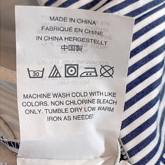 J. Crew Marseille Blue Pinstriped Striped Blue Jumpsuit with Belt size 6 - Picture 7 of 7